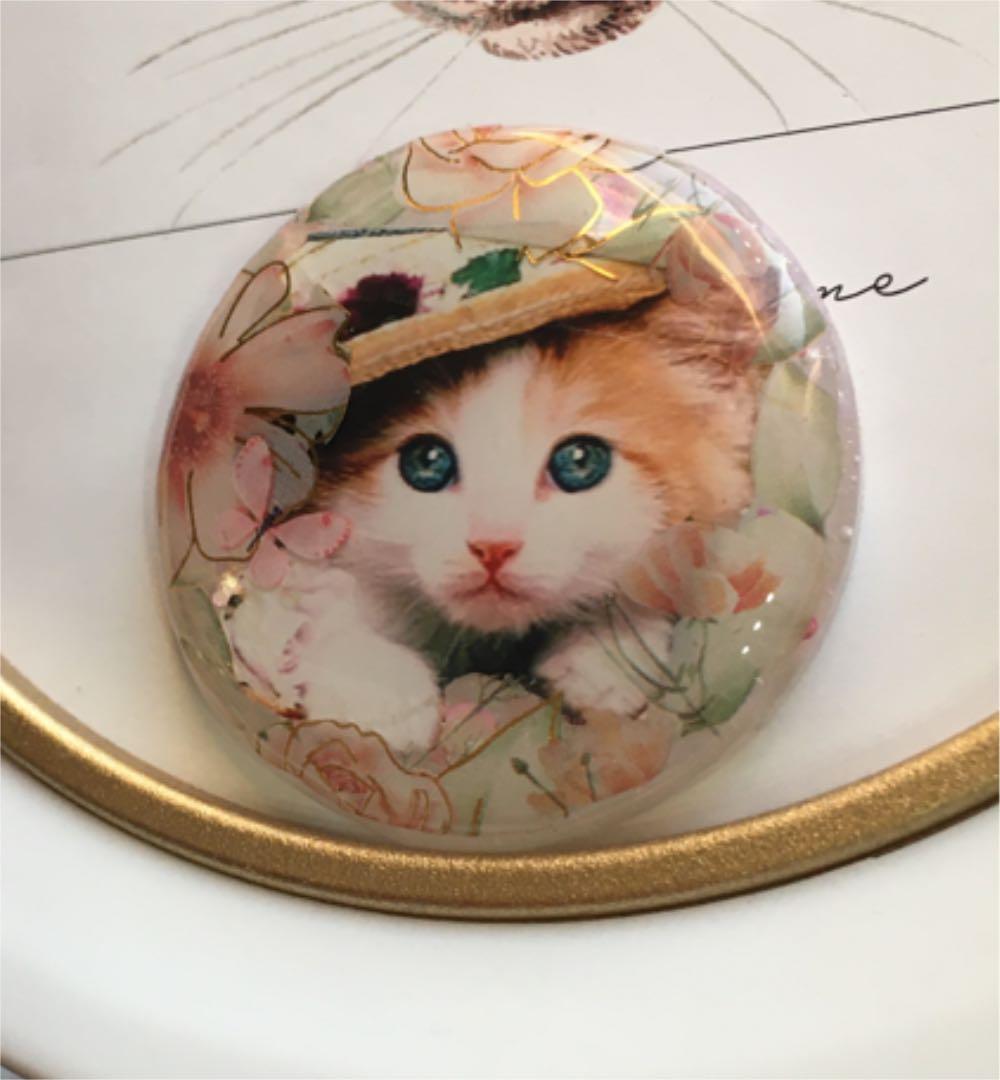 レジンヘアゴム♡フラワー帽子の猫ちゃん・再販不可