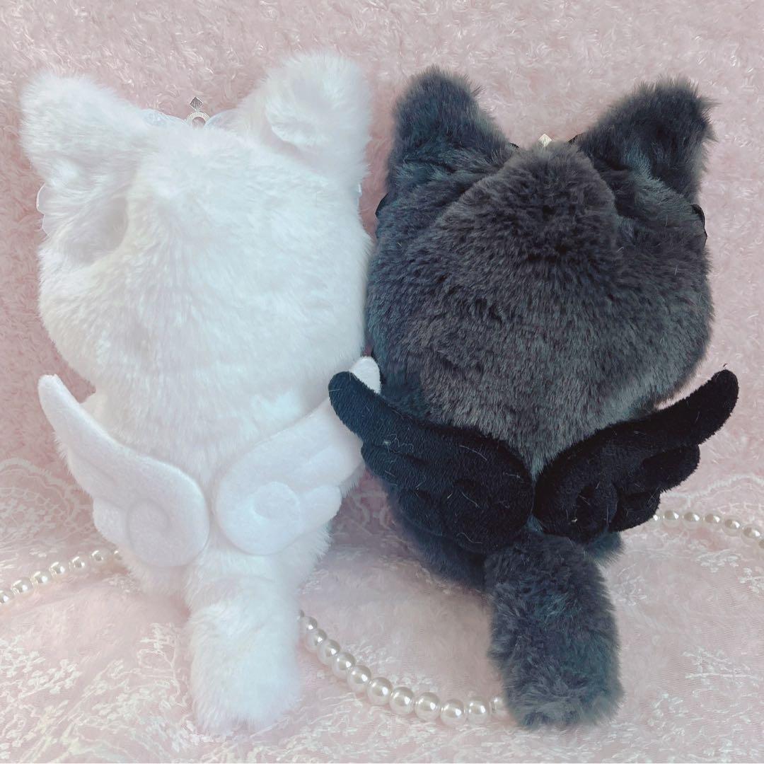 b.214 ぬい服 12cm ちびぐるみ 着ぐるみ おすわり 白黒 猫セット