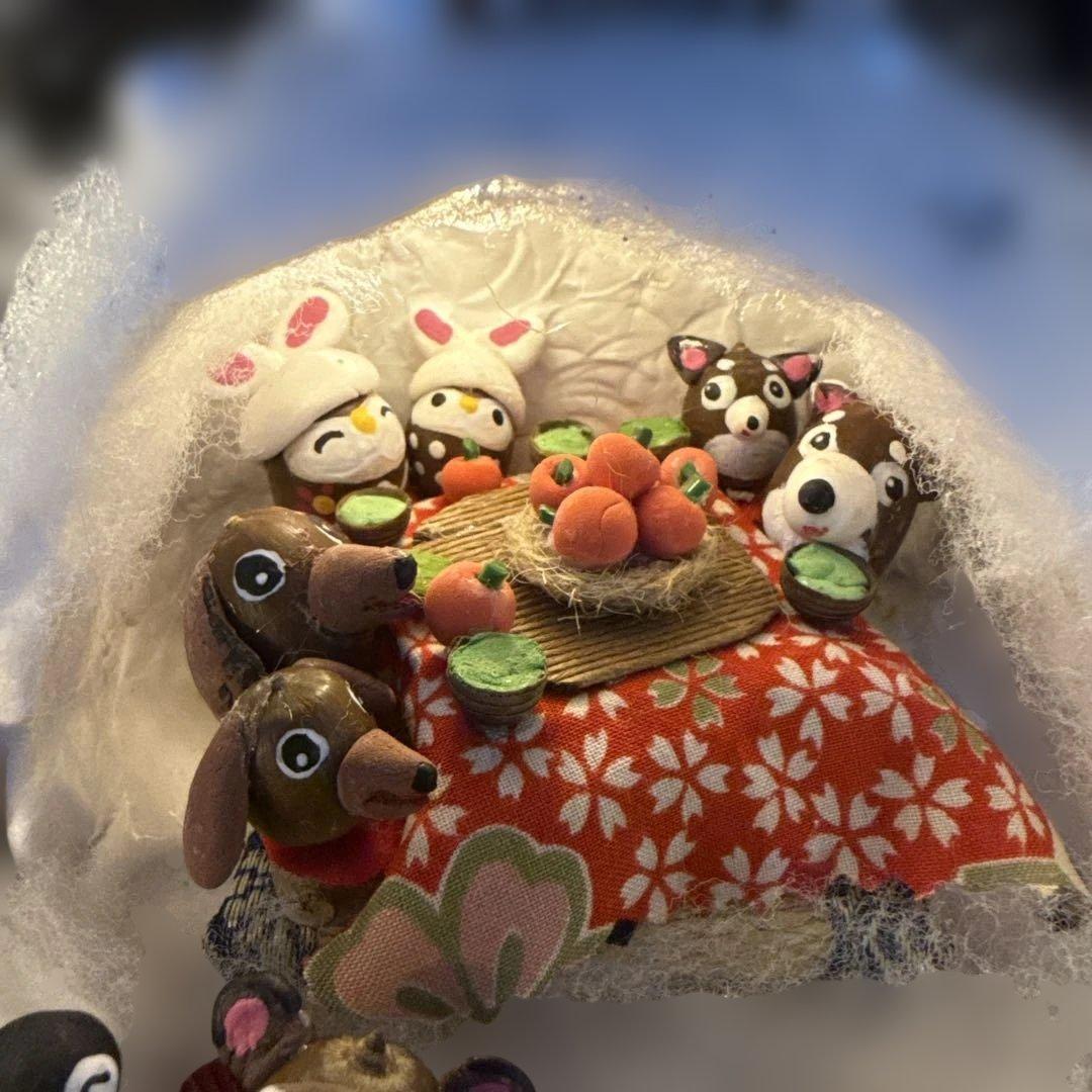 どんぐりアート♡節分オブジェライト＆かまくらオブジェライトダックス柴犬添え♡