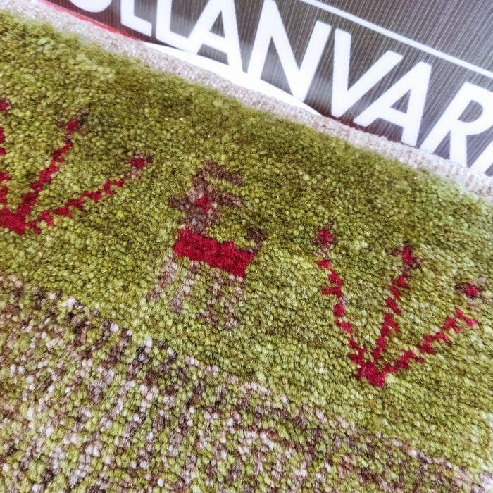 値下げ交渉ミニギャベ●33×34㎝●手織●本物●新品未使用 遊牧民が紡ぐギャッベ