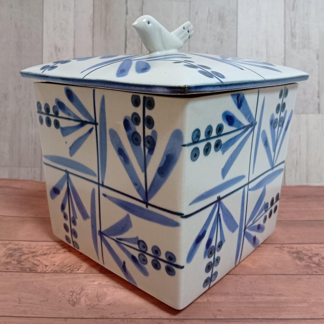 砥部焼 食パンケース 北欧柄ブレッドケース