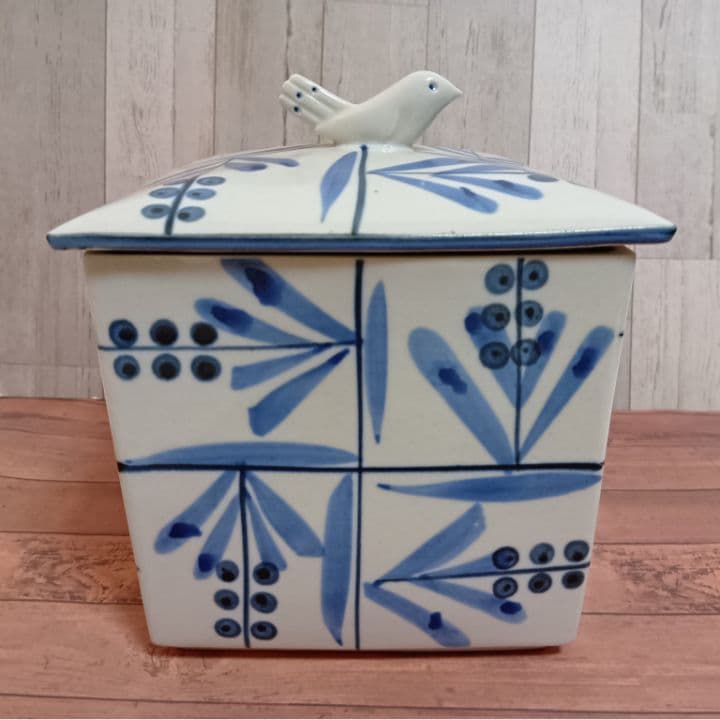 砥部焼 食パンケース 北欧柄ブレッドケース