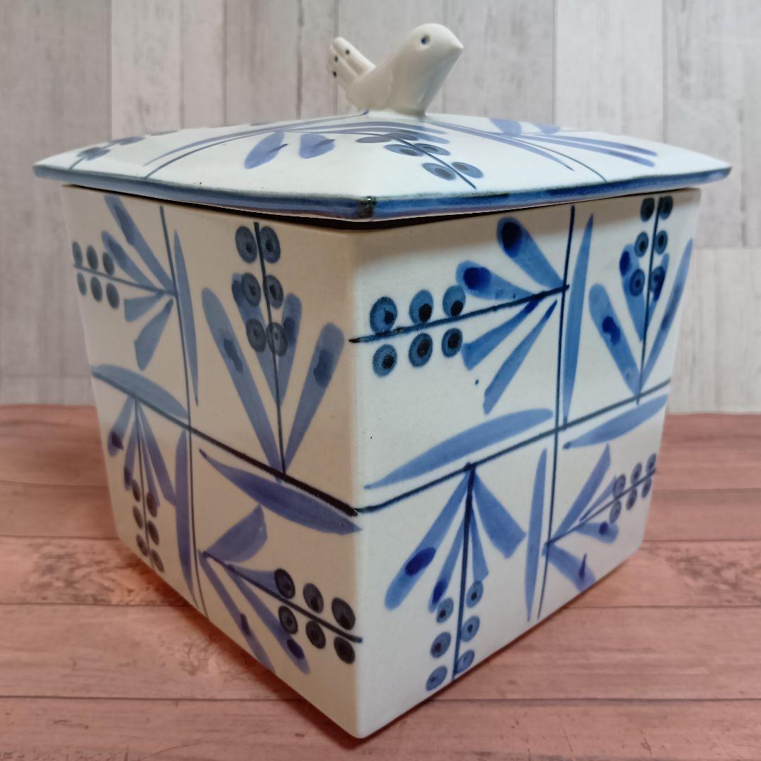 砥部焼 食パンケース 北欧柄ブレッドケース