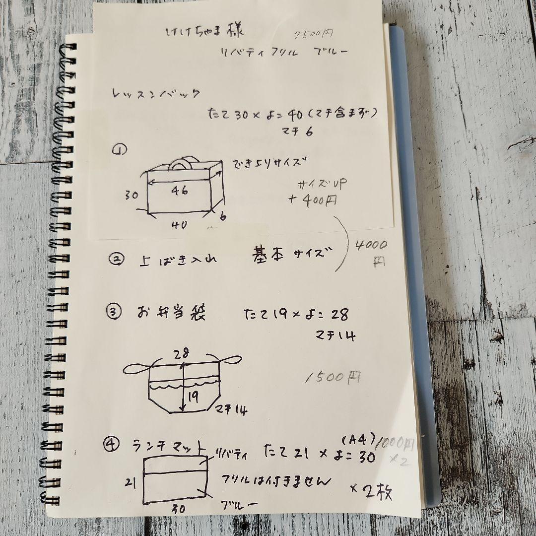 けけちゃま様★リバティフリルのレッスンバックセット　ブルー