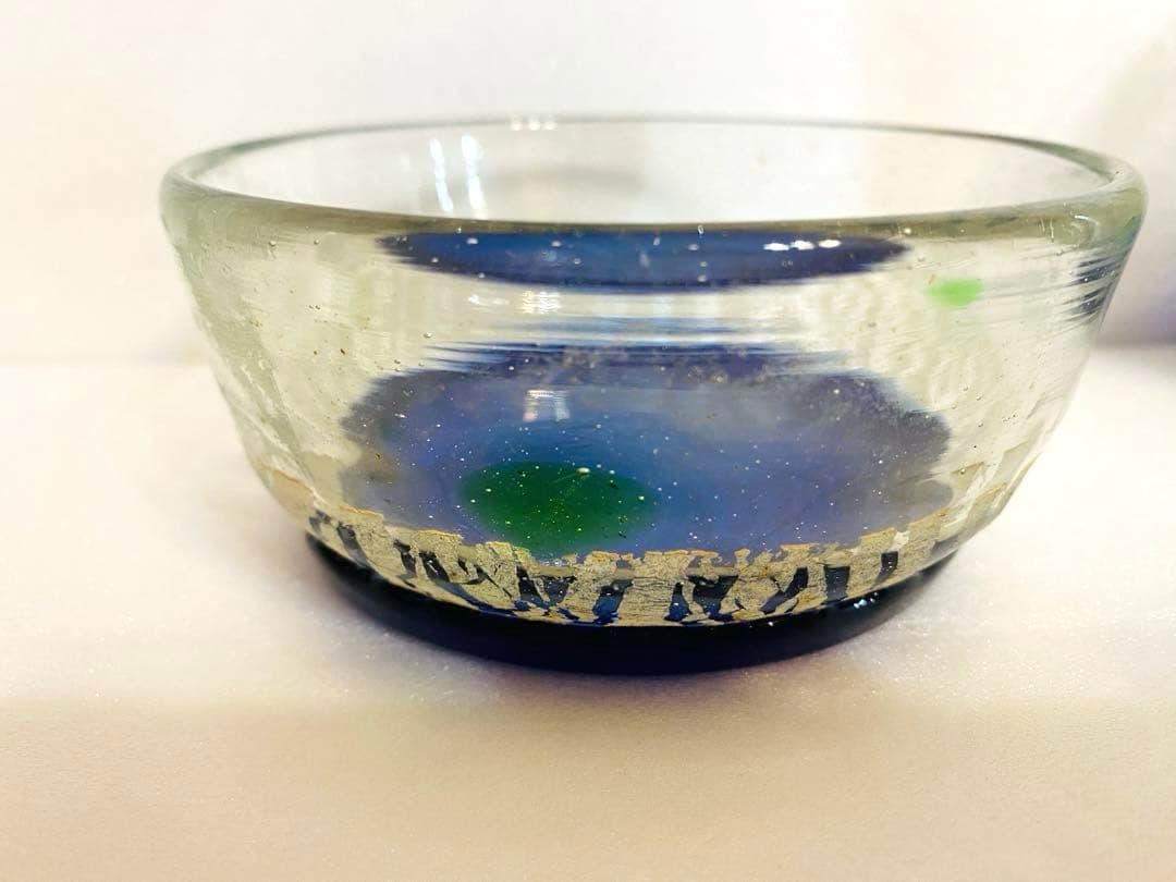 琉球ガラス　稲嶺盛吉ペアグラス・器　刻印あり