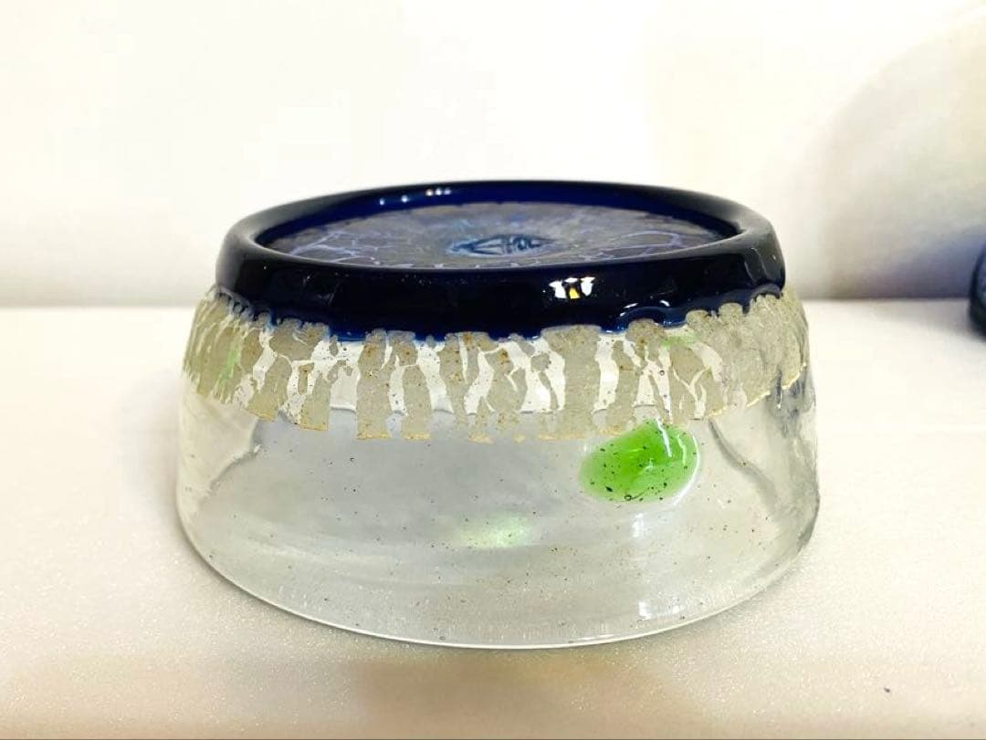 琉球ガラス　稲嶺盛吉ペアグラス・器　刻印あり