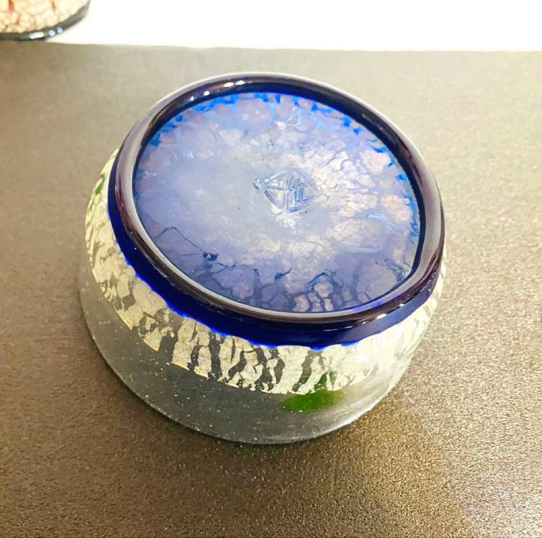 琉球ガラス　稲嶺盛吉ペアグラス・器　刻印あり