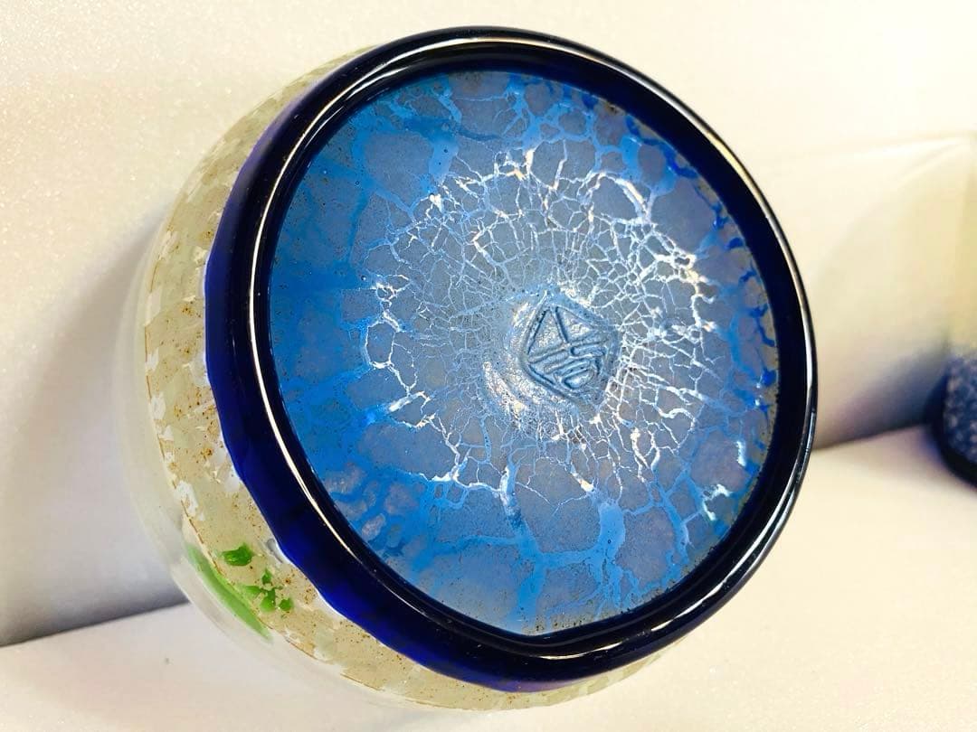 琉球ガラス　稲嶺盛吉ペアグラス・器　刻印あり