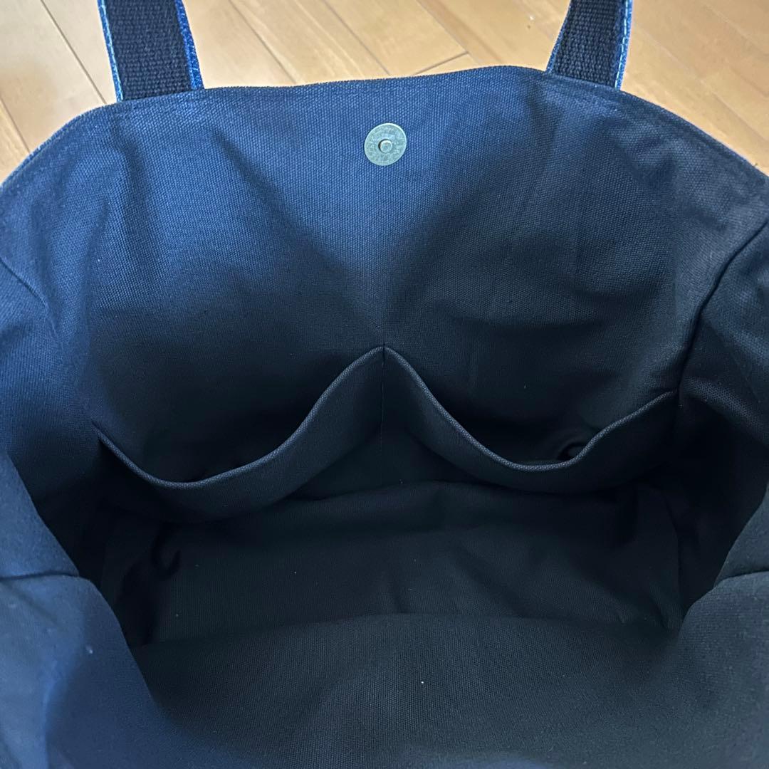 947.再販なし‼️デニムリメイク サイドポケットトートバッグ　ジージャン