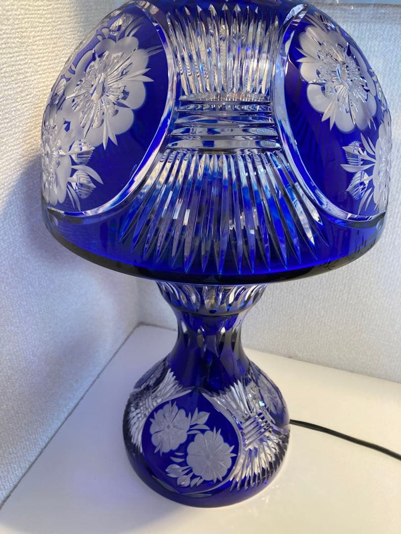 【匿名配送】ドレスデンクリスタル　切子スタンドランプ　フロアランプ　アンティーク