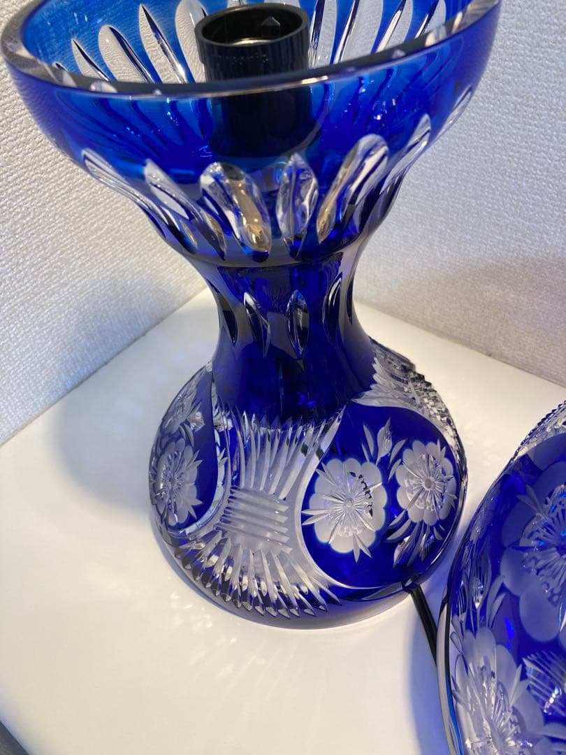 【匿名配送】ドレスデンクリスタル　切子スタンドランプ　フロアランプ　アンティーク