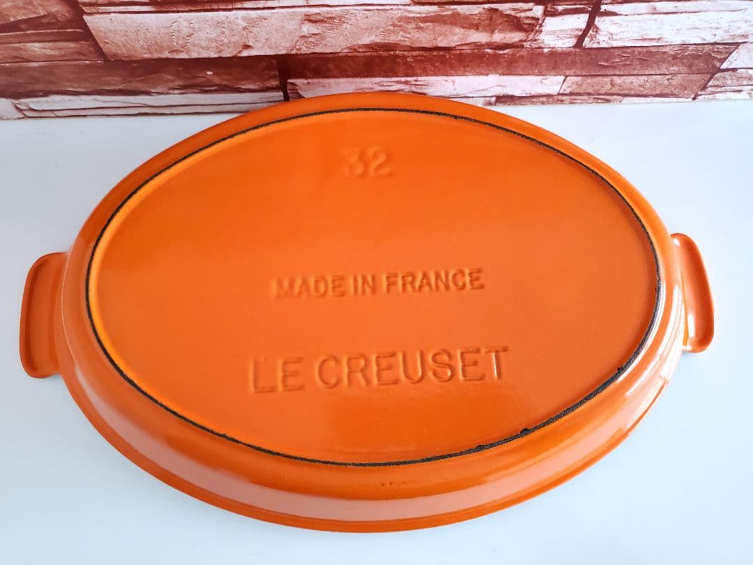 【希少品】ルクルーゼ ヴィンテージ グラタン皿 32㎝ 鋳物 ホーロー