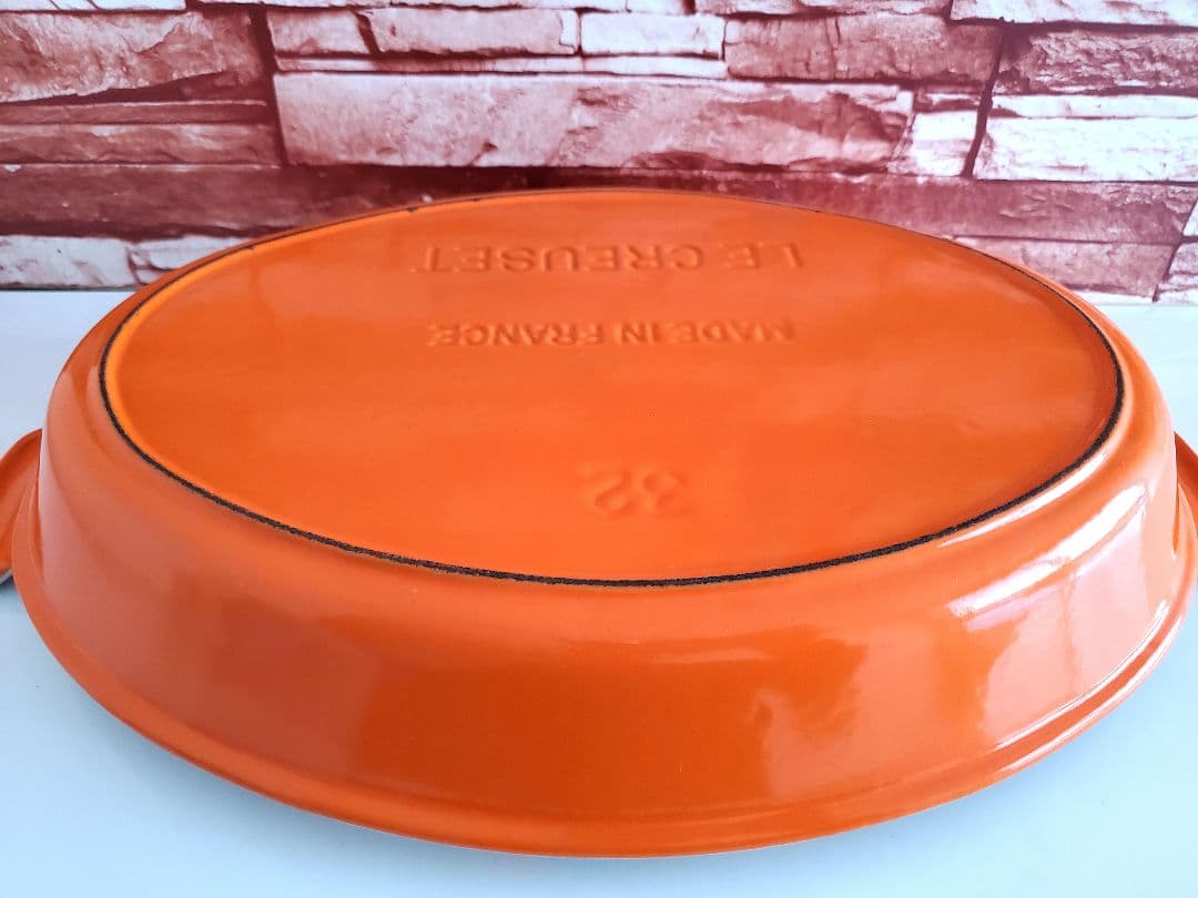 【希少品】ルクルーゼ ヴィンテージ グラタン皿 32㎝ 鋳物 ホーロー