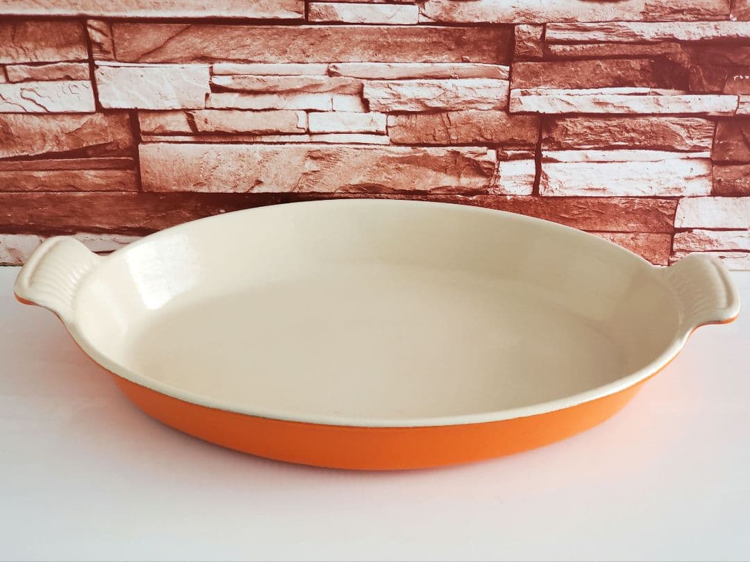 【希少品】ルクルーゼ ヴィンテージ グラタン皿 32㎝ 鋳物 ホーロー