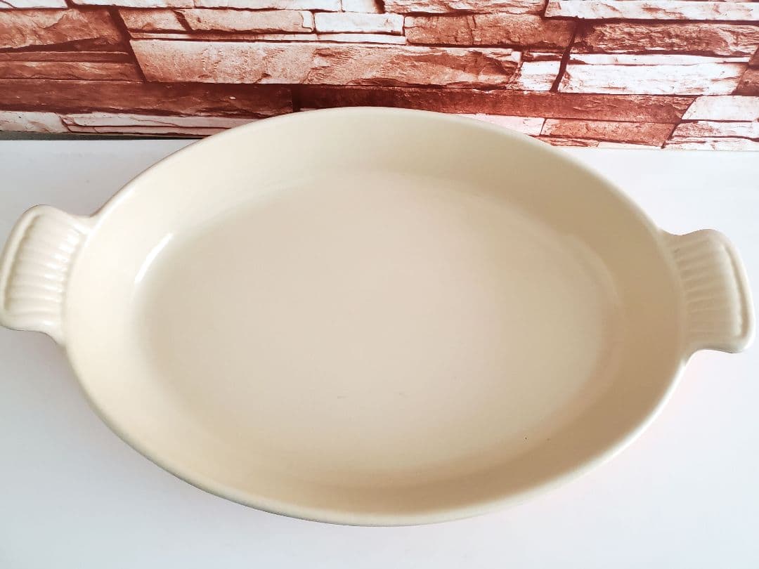 【希少品】ルクルーゼ ヴィンテージ グラタン皿 32㎝ 鋳物 ホーロー