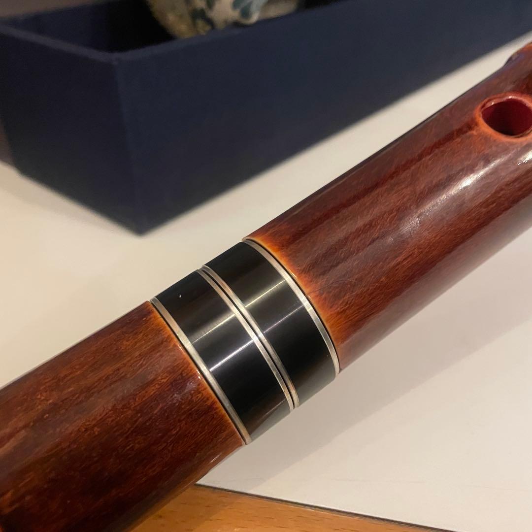 尺八本体 木製 専用ケース付き　竹峯　和楽器　高級　一尺八寸