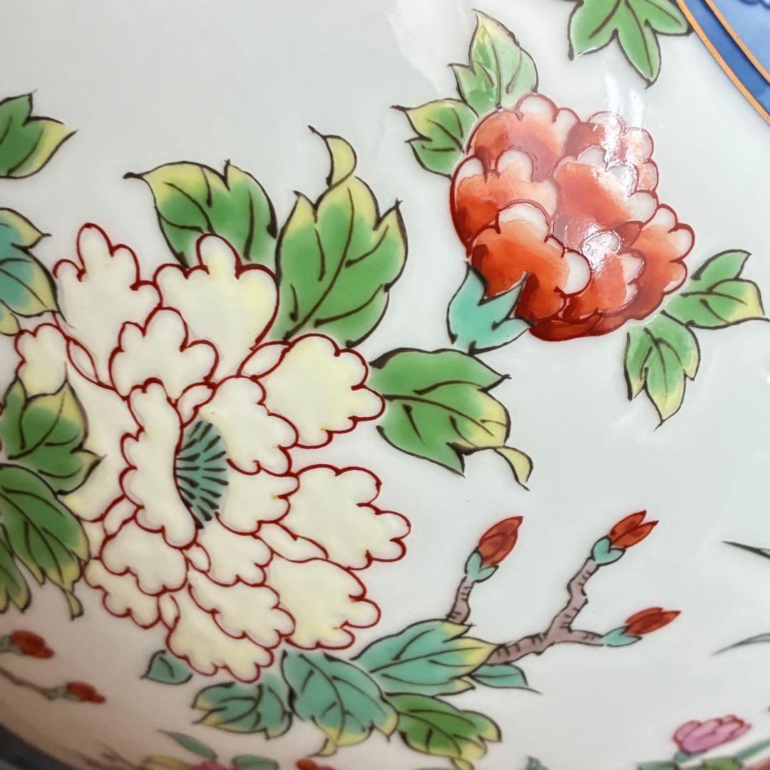 【有田焼】弥左衛門窯 8寸明型花瓶 波割花鳥 花器