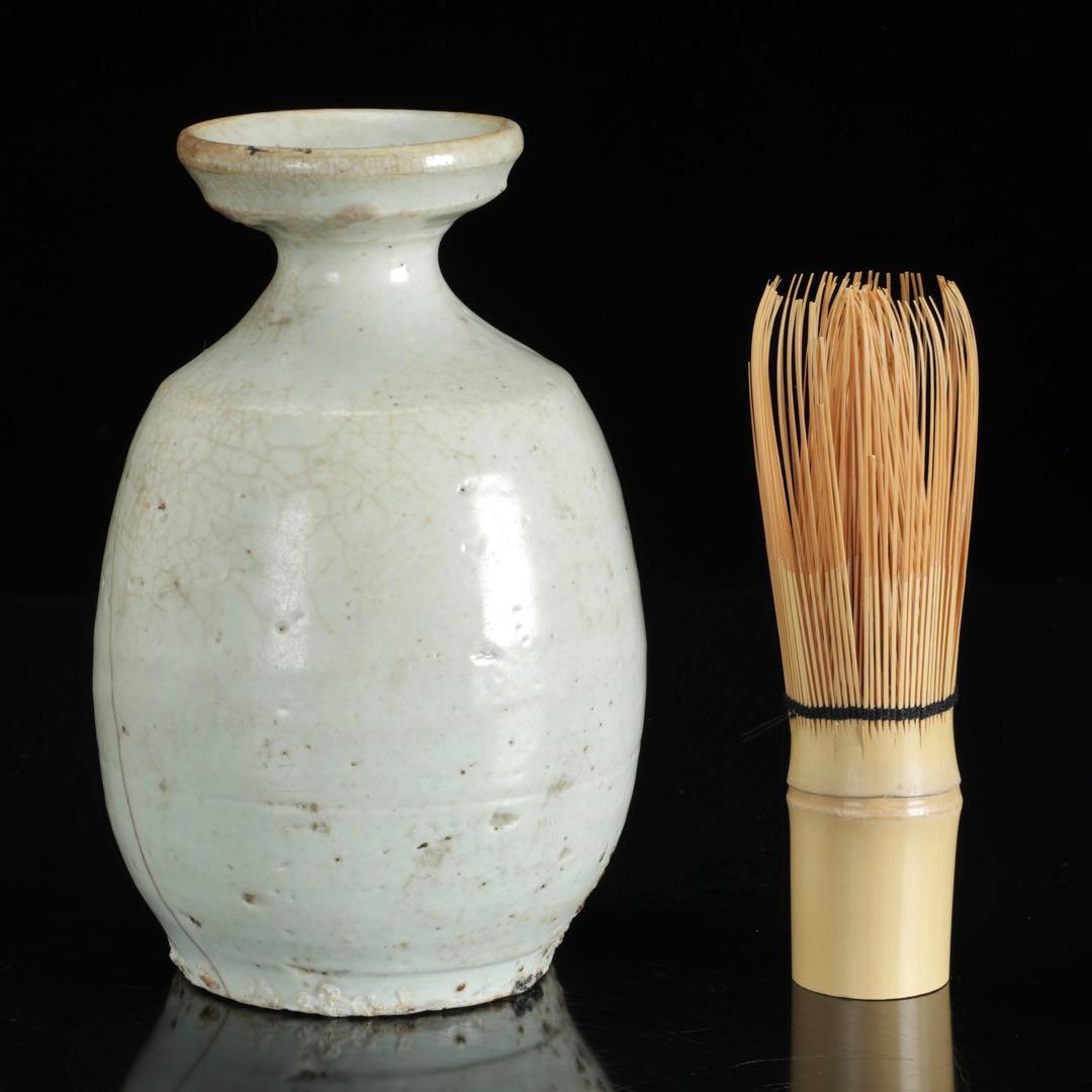 李朝 青磁 徳利 古陶磁 酒器 花入 高さ15㎝ 共箱付 朝鮮古美術 骨董品