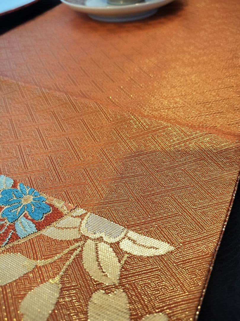 A921★逸品‼️ 豪華刺繍‼️ひな祭り‼️袋帯正絹テーブルランナー2m15cm