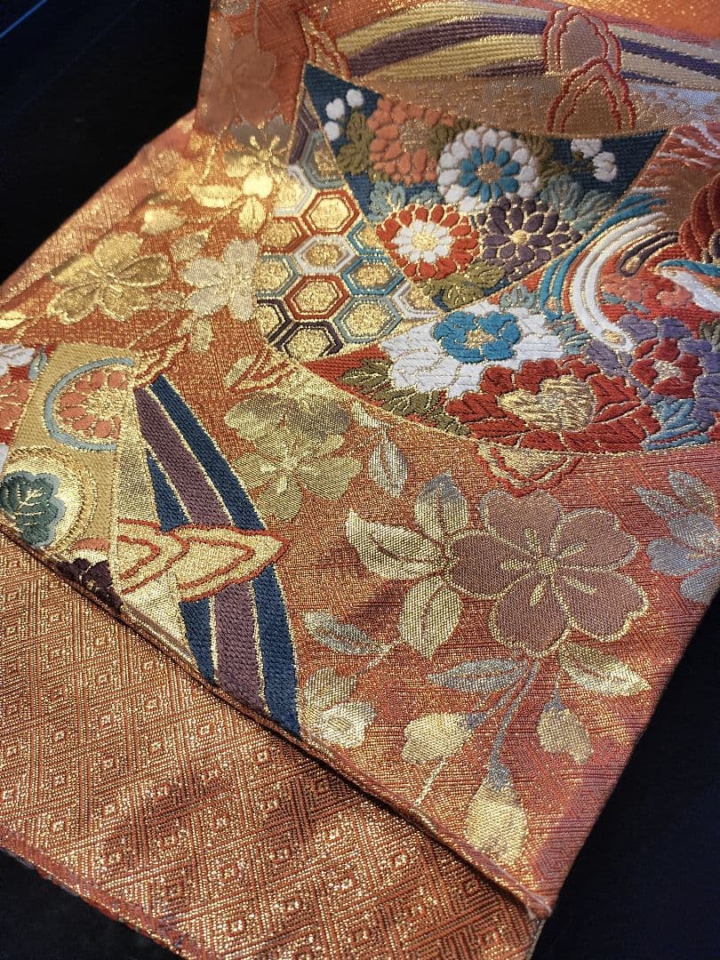 A921★逸品‼️ 豪華刺繍‼️ひな祭り‼️袋帯正絹テーブルランナー2m15cm