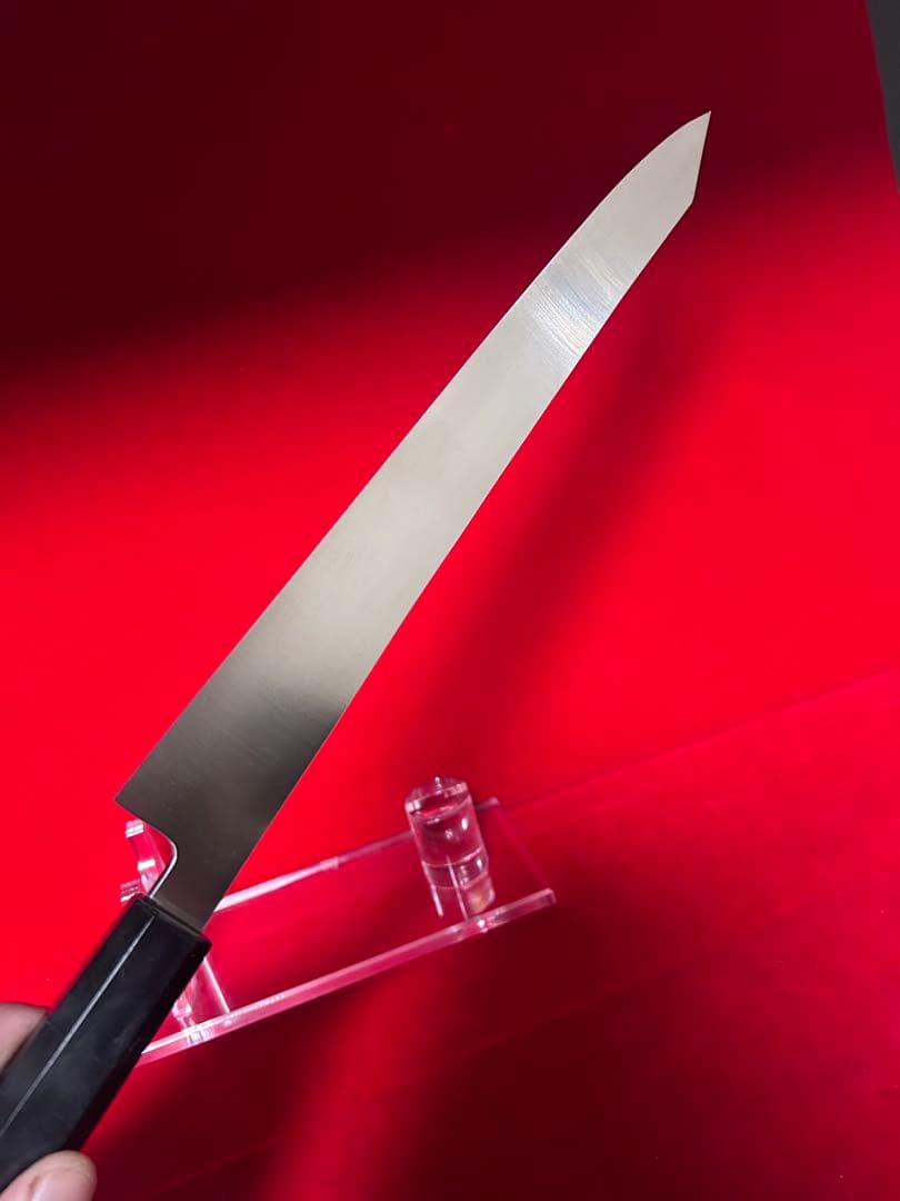 包丁　剣型切付　尺　鬼反り　鏡面仕上げ　切味抜群　箱付　未使用品