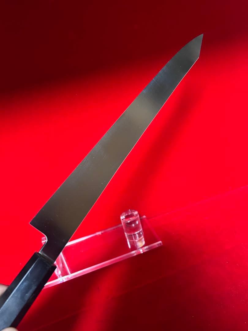 包丁　剣型切付　尺　鬼反り　鏡面仕上げ　切味抜群　箱付　未使用品