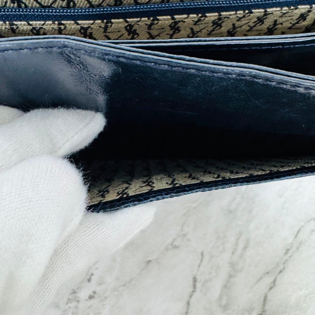 ✨YVES SAINT LAURENT✨レザー✨ネイビー✨ショルダーバッグ✨