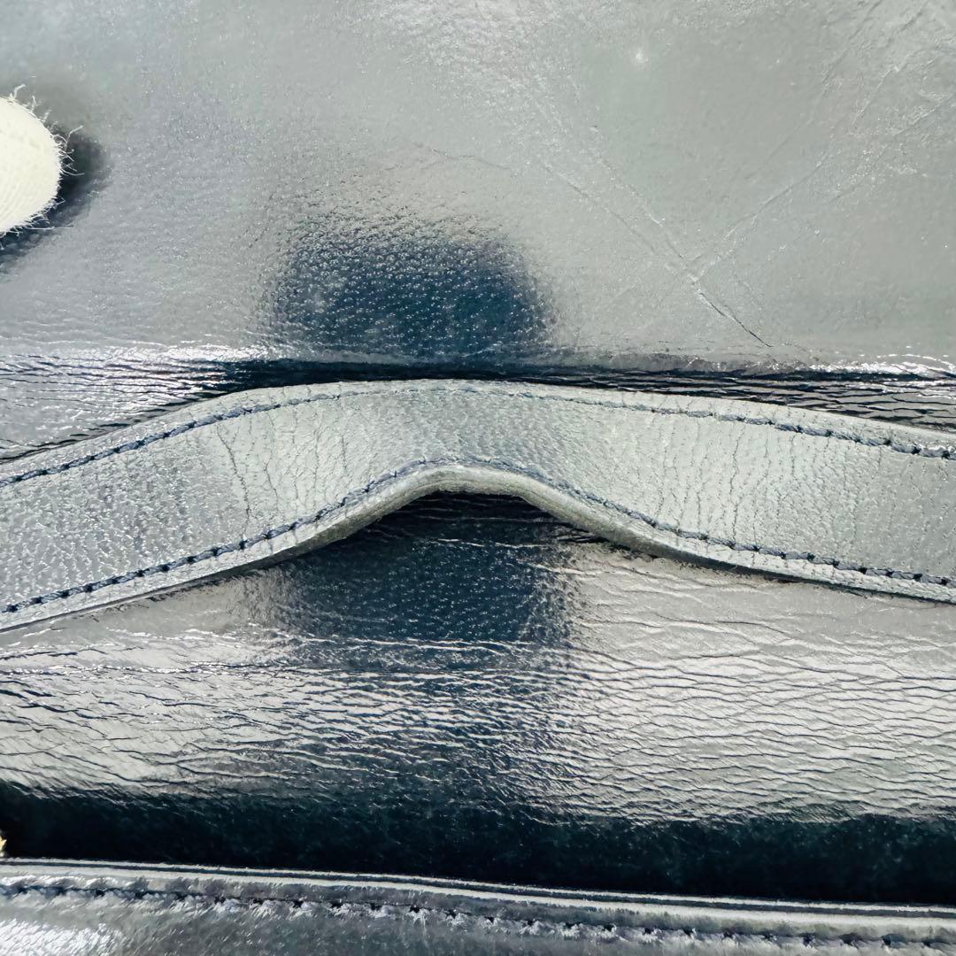 ✨YVES SAINT LAURENT✨レザー✨ネイビー✨ショルダーバッグ✨