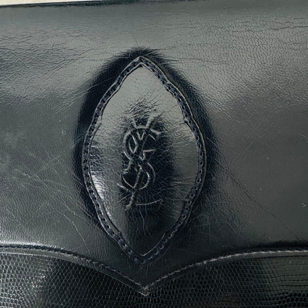 ✨YVES SAINT LAURENT✨レザー✨ネイビー✨ショルダーバッグ✨