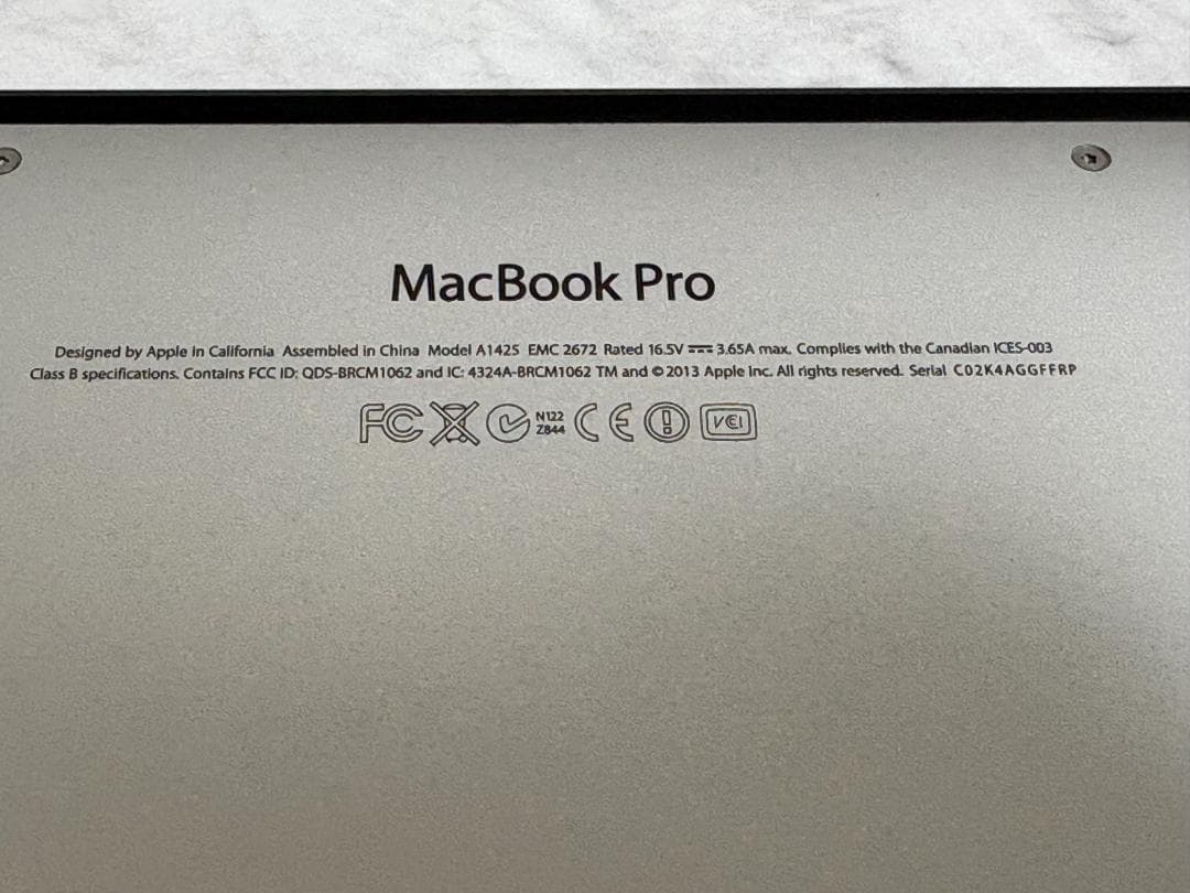 MacBook Pro Retina 13インチ Early2013 256GB