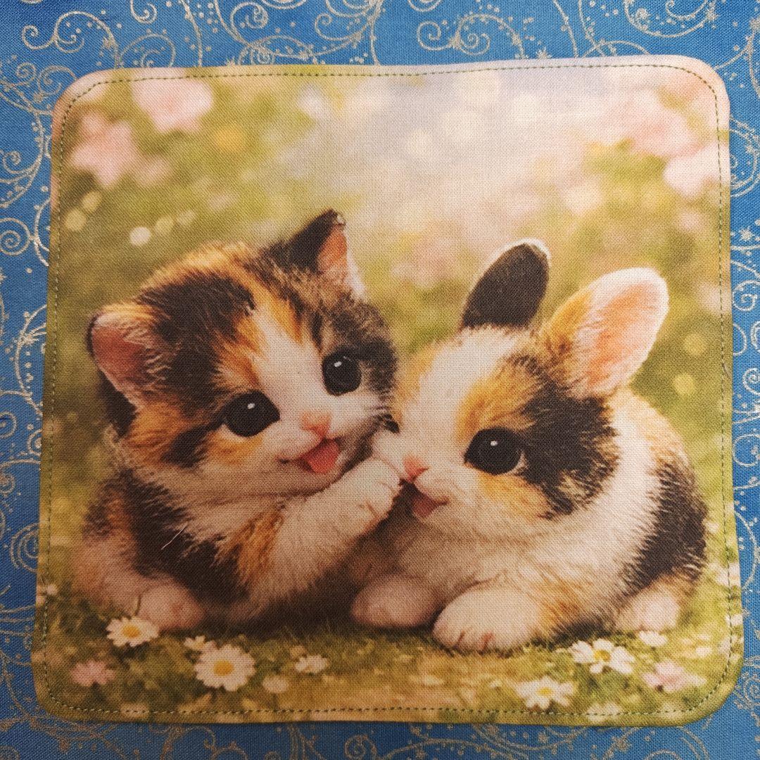 yourelie 4重ハンカチ　女の子ねこちゃん柄　18枚