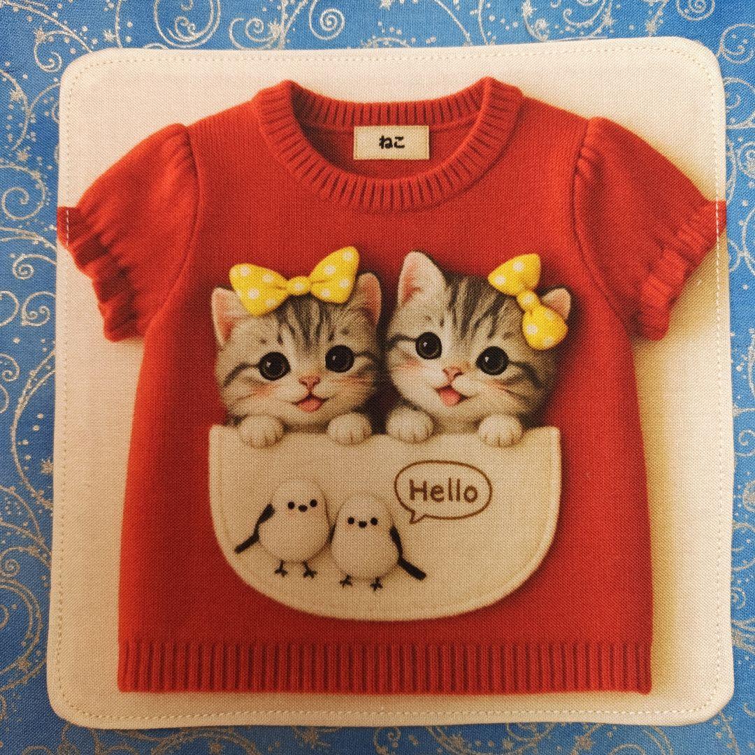 yourelie 4重ハンカチ　女の子ねこちゃん柄　18枚