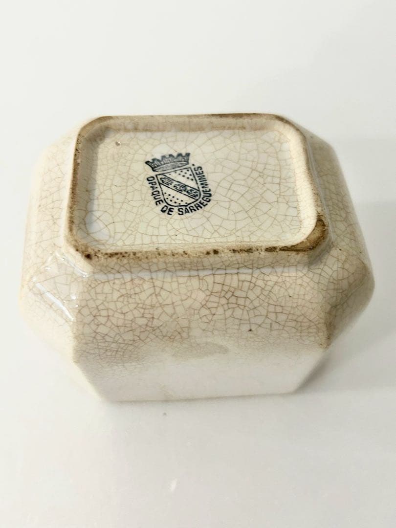 Sarreguemines　フランスアンティークシュクリエ　シュガーポット　小