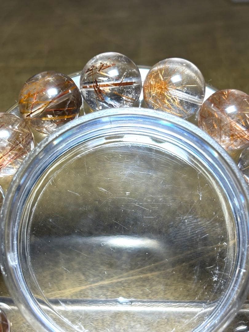 スモーキーミックスタイチンルチルブレス12.6㎜（新品未使用）ルチル　金運最強