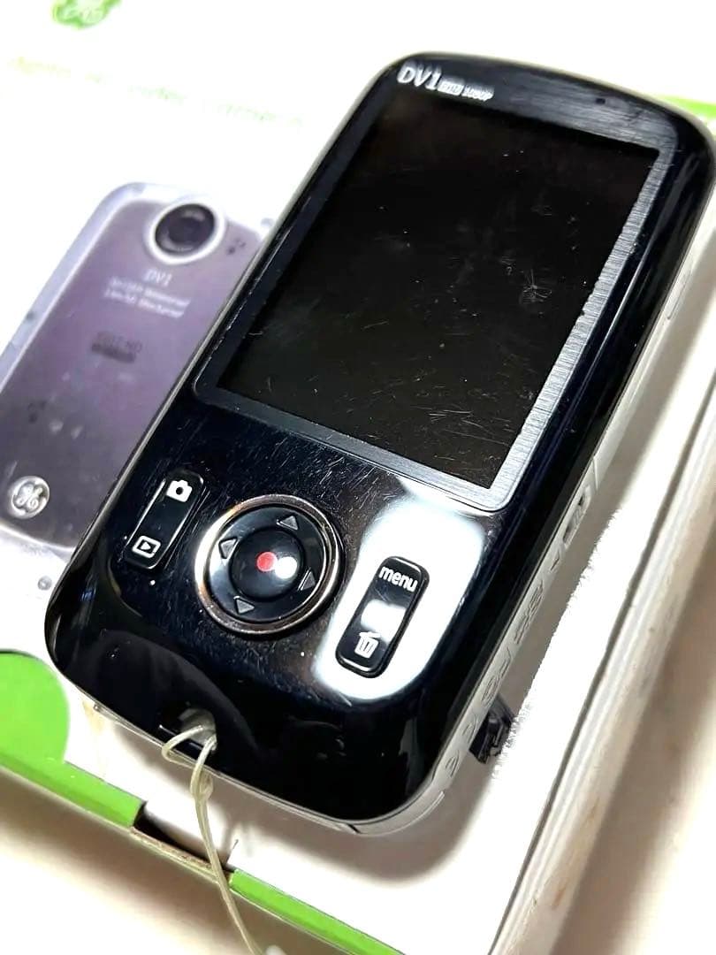 完動品 GE DV1 デジタルHDビデオカメラ ブルー 防水 動作確認済み SD
