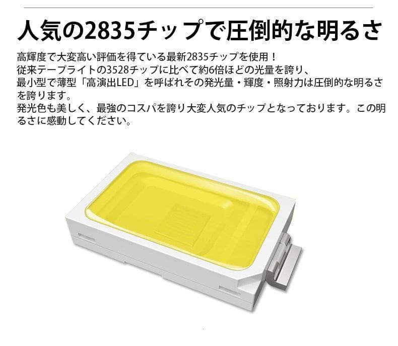 二列式ledテープ 100v家庭用ACアダプター6m 調光器付間接照明8色選択