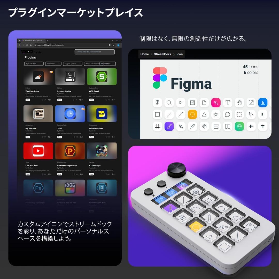 マクロキーボード ストリームドック ストリームコントローラーデッキコンテンツ制作