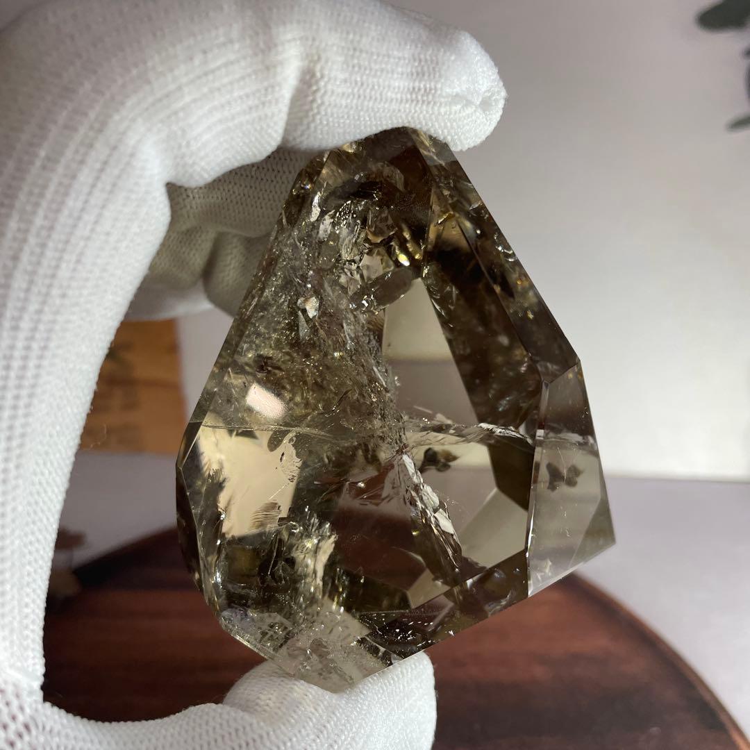 天然石　【高品質】　スモーキークオーツ　虹入り　フリーフォーム