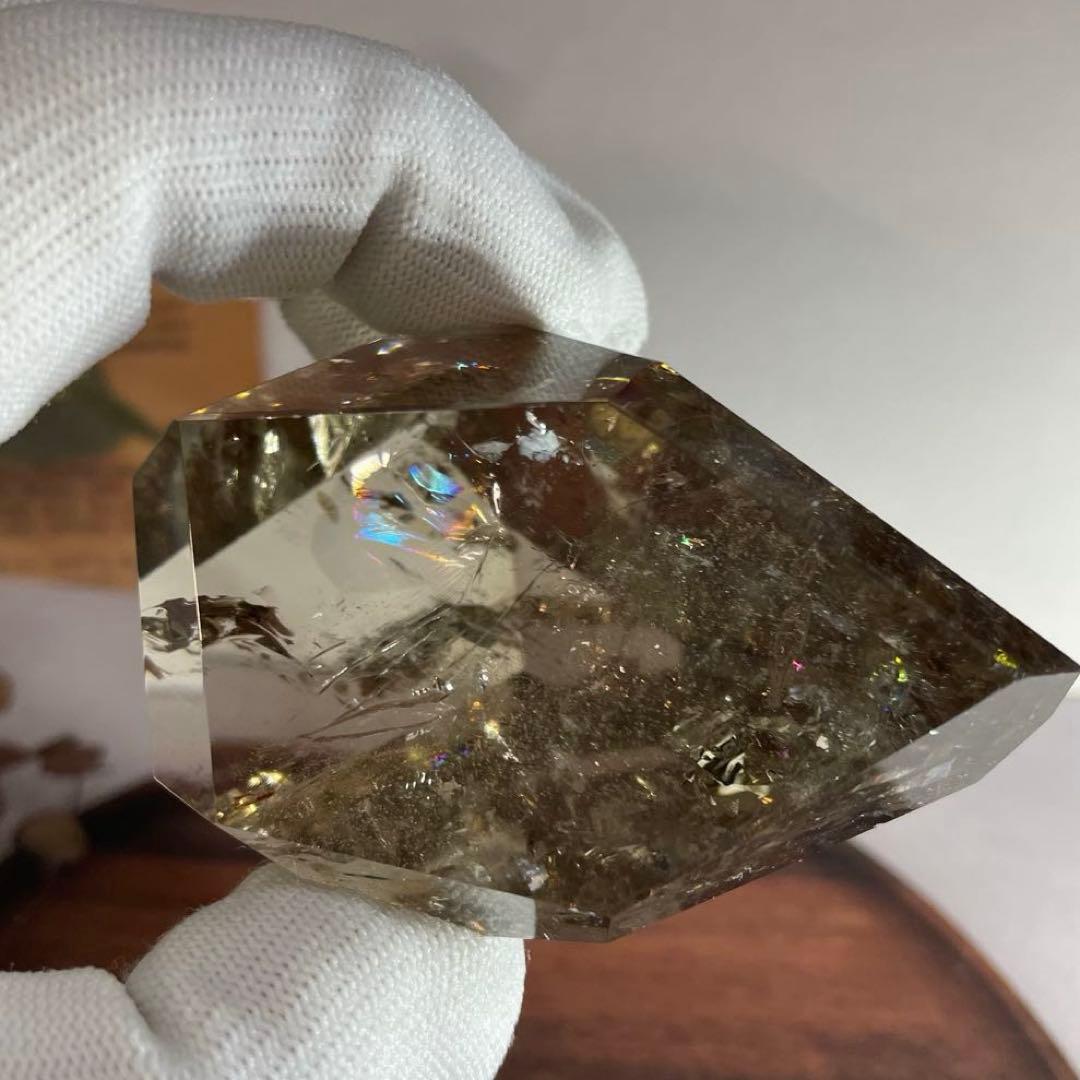 天然石　【高品質】　スモーキークオーツ　虹入り　フリーフォーム