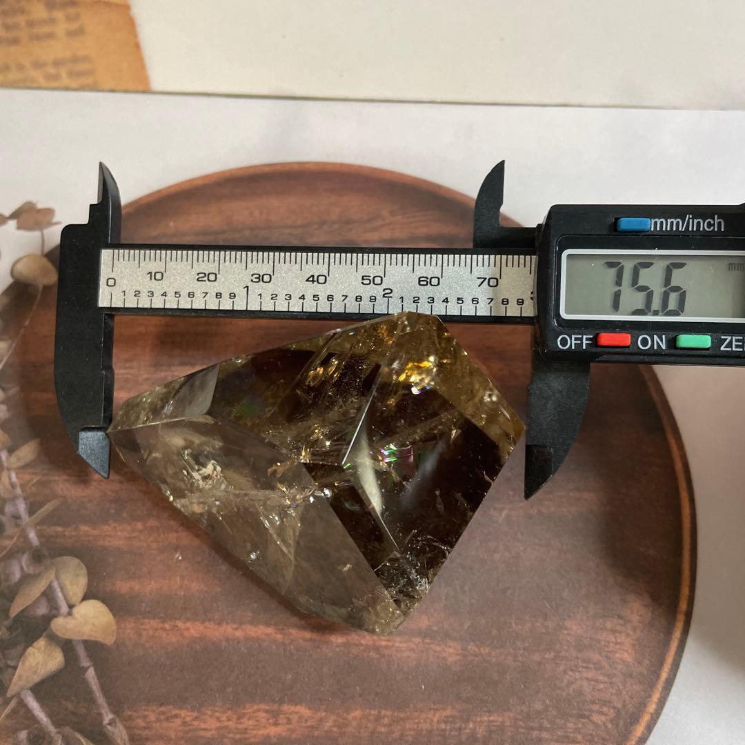 天然石　【高品質】　スモーキークオーツ　虹入り　フリーフォーム