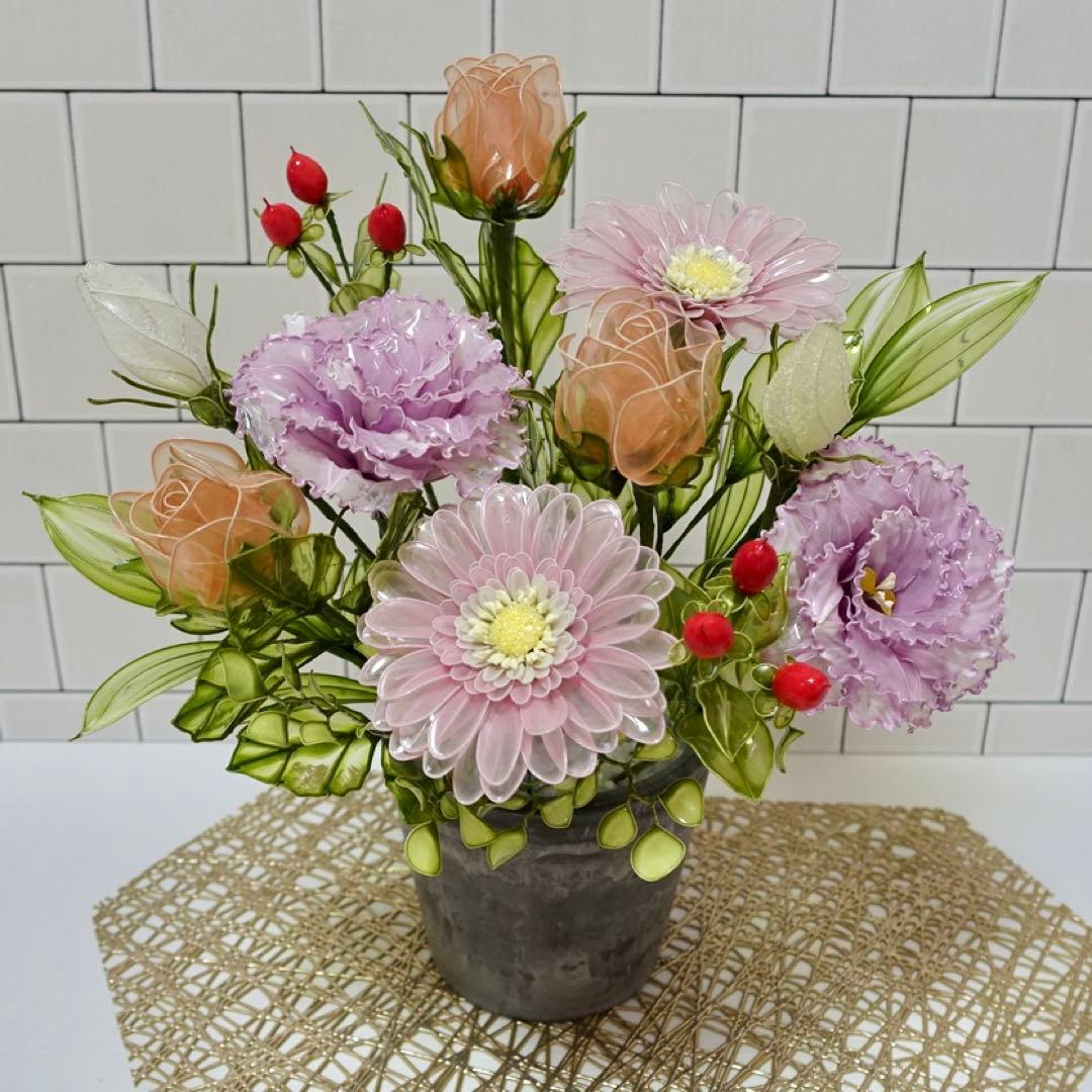 アメリカンフラワー（トルコキキョウ、ガーベラ）ディップフラワー