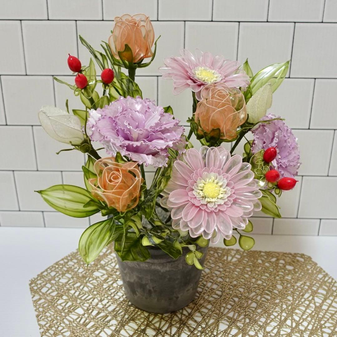 アメリカンフラワー（トルコキキョウ、ガーベラ）ディップフラワー