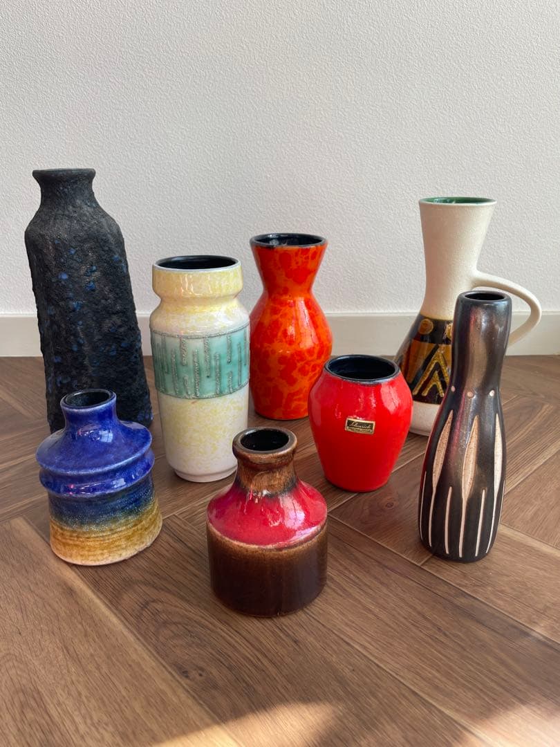 ヴィンテージフラワーベース　花瓶　ファットラバ　西ドイツ　ミッドセンチュリー