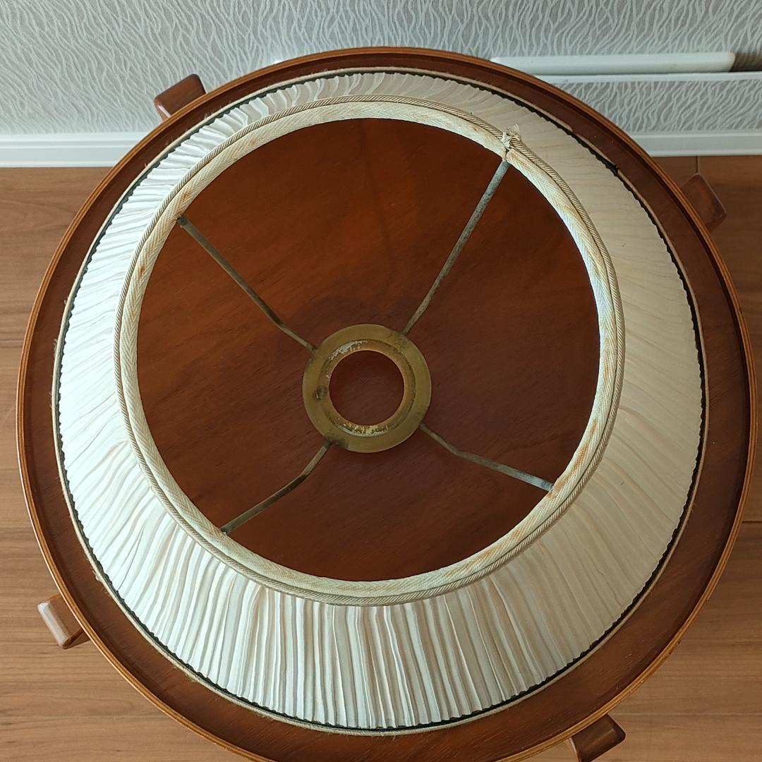 池田製作所　テーブルランプ　支柱レザー張り　 スイングアーム