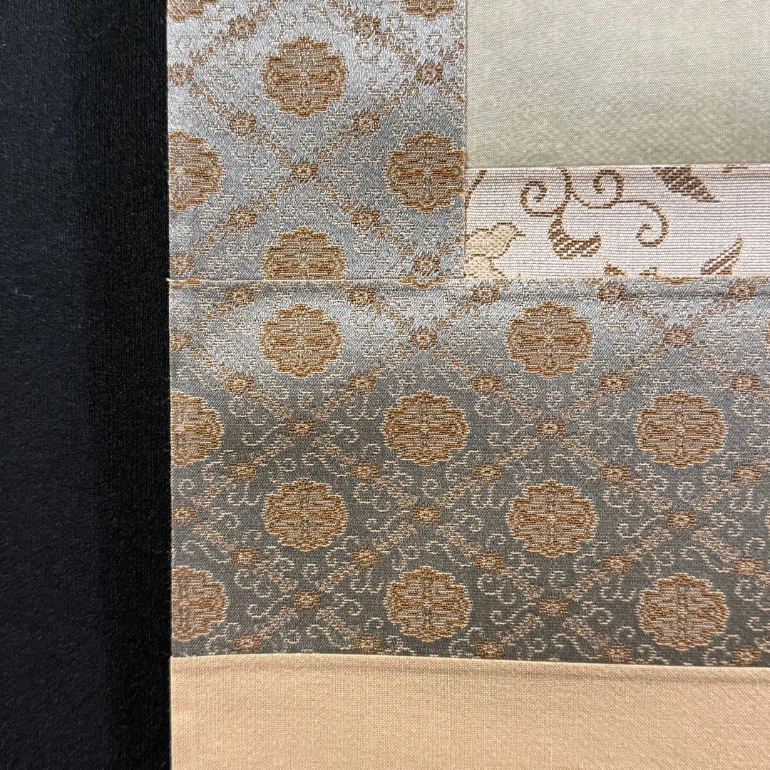 K155 狩野探幽 「海常に尾長鳥」 掛軸 日本画 工芸印刷 共箱