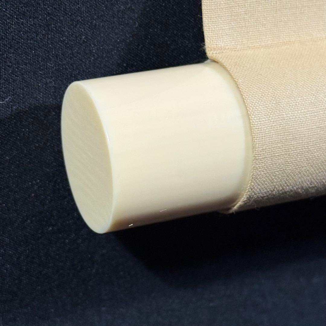 K155 狩野探幽 「海常に尾長鳥」 掛軸 日本画 工芸印刷 共箱