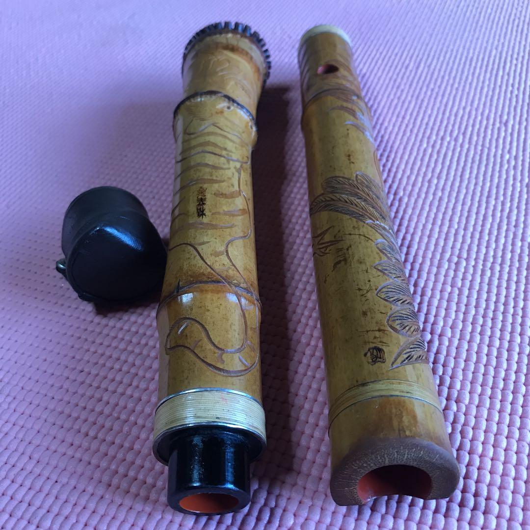 17 値下げ　尺八　一尺八寸管　精華銘　四印　唄口金巻き　最高級品