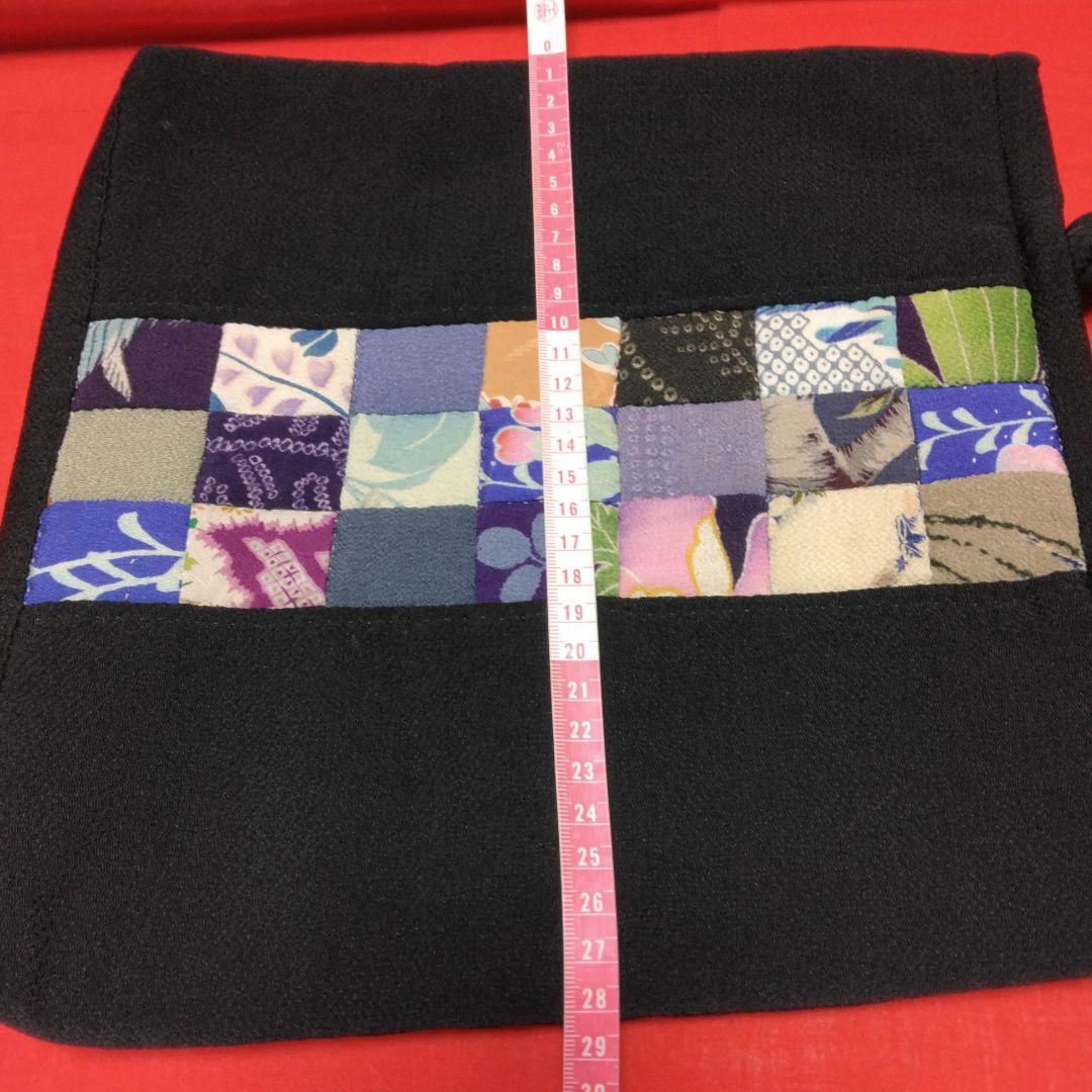 着物リメイク　古布絹　縮緬ハンドメイドバッグ　正絹