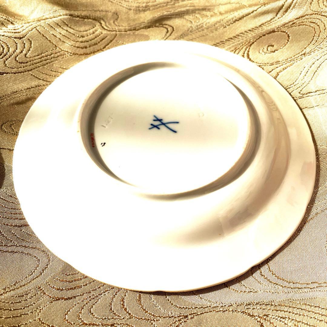 マイセン　金彩ケーキプレート宮廷の小花