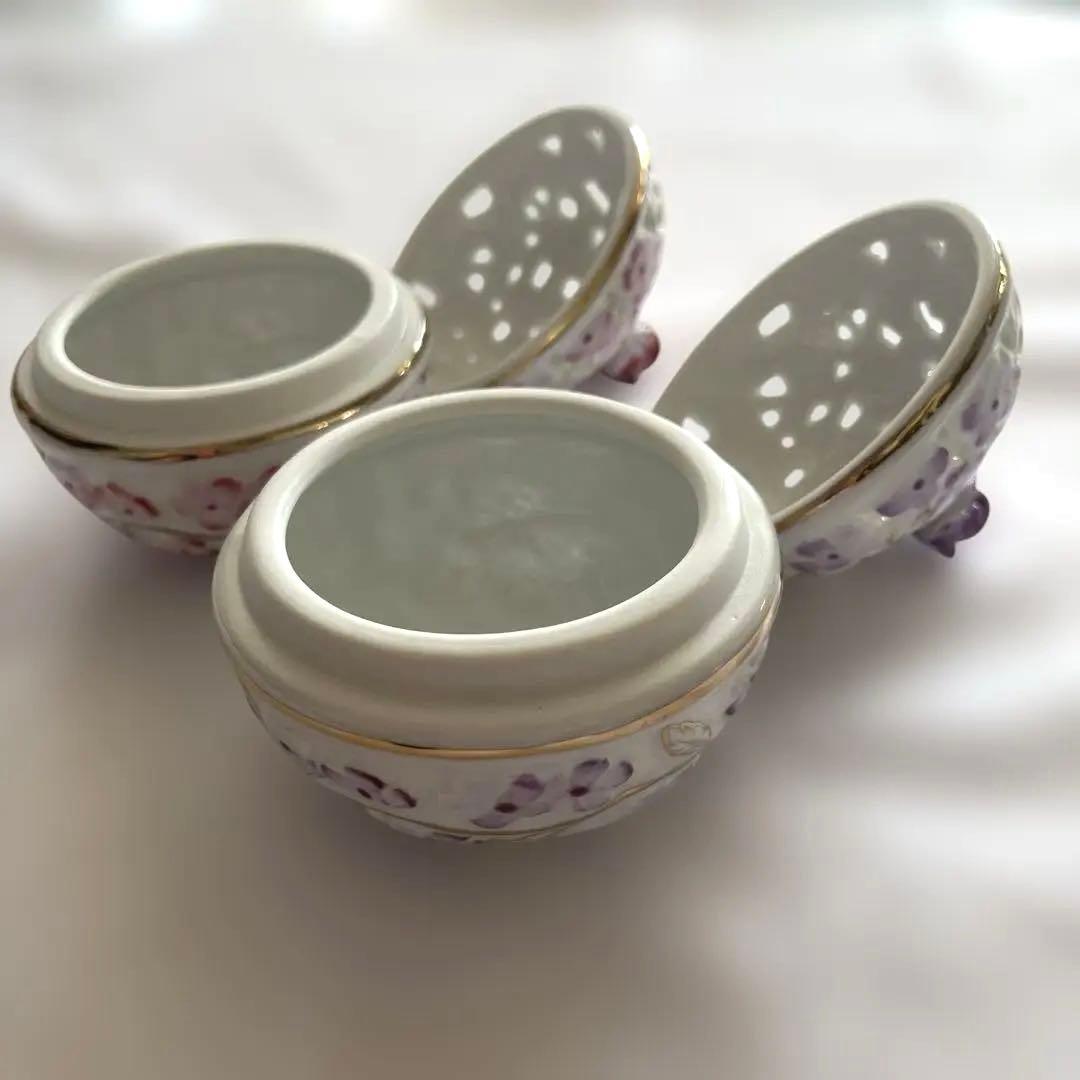  ARDEN 陶器製 ボンボニエール 菓子入れ 紫とピンクの2セット